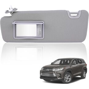 Sun Visor with Light 74310-0E072-B0 Compatible with Toyota Highlander 2014 2015 2016 2017 2018 2019 (Gray, Left Driver Side)