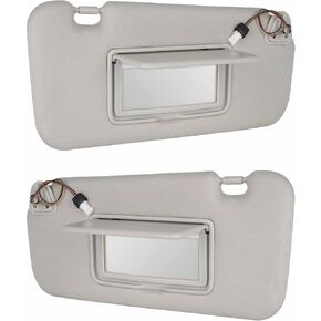 Youxmoto Gray Sun Visor for Nissan Murano 2009 2010 2011 2012 2013 ، Driver Left and Right Raptenger ، يحل محل# 96401-1AA1B 96400-1AA1B ، مع مرآة الغرور والضوء 1