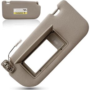 Sun Visor with Mirror Fit for KIA SPORTAGE 2.0L & 2.7L 2005-2010 Replace 85201 1F210LX, 85201-1F201LX, 85201-1F201-LX (Left Driver Beige(with Light)) in Kuwait