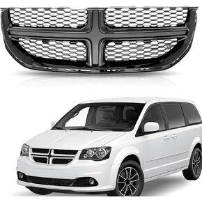 المصد الأمامي العلوي شواء العسل الشبكة Grille Grille Black لعام 2011-2020 دودج جراند كارافان 3.6L 145018074