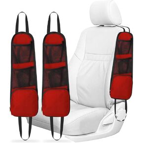 2PCS Car Seat Storage Hanging Bag, Multi-Pocket Seat Side Organizer, Front Seat Hanging Bags with Mesh Net Pockets, Universal Car Accessories for Most Vehicles to Hold Mobile Phone Wallet Glasses