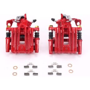 Power Stop الخلفي S2570 زوج من الفرجار المطلي بالمسحوق الأحمر عالي الإيقاع