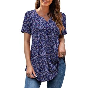 Othyroce Women's Plus Size Tops Summer Blouses Henley V Neck Short Sleeve T-Shirt Cute Party Top Tees