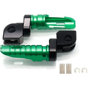 MZS Motorcycle Foot Pegs, Double Adjustable Front Rider Footpegs Footrest Rest Pedal Green Compatible with EX250 EX300 EX400 EX650 Z125 Z400 Z650 Z750 Z800 Z900 Z900RS Z1000 Z1000SX ZX6R ZX10R ZX14R