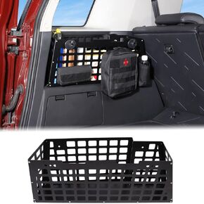 Aunginsy Car Organizer Compatible with Toyota FJ Cruiser 2007-2021 Aluminum Alloy Car Rear Left Side Storage Basket Bag Multifunctional Trunk Storage Box Organizer