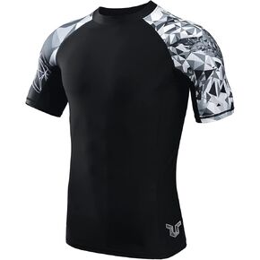 ADOREISM Men's Quick-Dry UPF 50+ Sun Protection Short Sleeve Rash Guard (Eagle, 3XL)