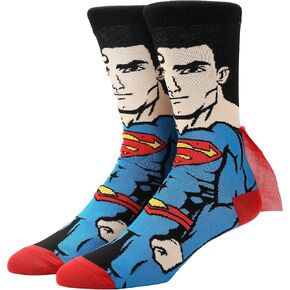 BioWorld Superman Men Men Crew Socks مع مرفقات Cape