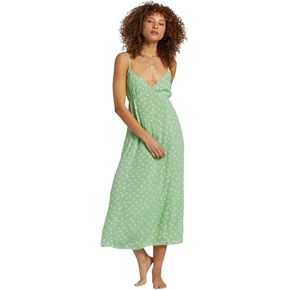 Billabong Summer Shine Midi Dress - Women's Sleeveless Ruffle Detail Faux Wrap Tie Midi Dress