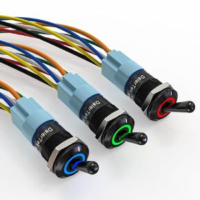 3PCS LED Toggle Switch, 12V 20A Waterproof Rocker Switch for Cars, Trucks, Boats