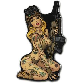 M -TAC Morale Sticker Girl Tactical Girl - ملصق ثلاثي الأبعاد - ملصق مصد - ملصقات عسكرية تكتيكية للكمبيوتر المحمول ، الكمبيوتر اللوحي ، الهاتف ، دفتر ملاحظات ، مصد السيارة ، قبعة صلبة (№5 مثيري الشغب)