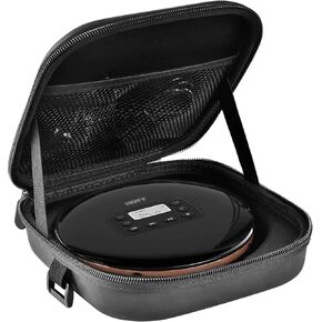 ANKHOH Portable CD Player Case for Personal Disc Player, Travel Carrying Stoarge Holder for Earphone and USB Cable Accessories, Black-Box Only