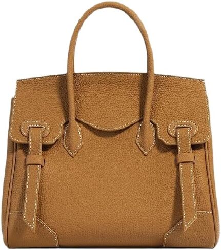 JIUFENG Women's Top Handle Satchel With Detachable Strap,Lychee Pattern Genuine Leather Fashion Crossbody Slingbag in Saudi Arabia