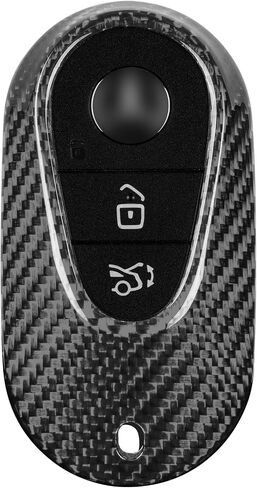 Key Fob Cover Compatible with Mercedes Benz,Real Glass Fiber Key Case Key Shell Protector fits for Benz EQE350 S580 C300 C Class S Class G Class E Class Key Fob Cover,Silver Black in Kuwait