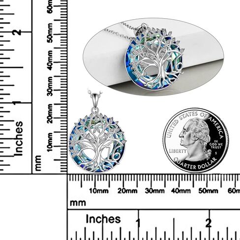 16th 18th 30th 40th 50th 60th 70th 80th 90th 100th Birthday Gifts Necklace for Women Sterling Silver Tree of Life Necklace with Blue Crystal Mothers Day Christmas Jewelry Gifts for Mother Women Wife in Saudi Arabia