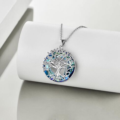 16th 18th 30th 40th 50th 60th 70th 80th 90th 100th Birthday Gifts Necklace for Women Sterling Silver Tree of Life Necklace with Blue Crystal Mothers Day Christmas Jewelry Gifts for Mother Women Wife in Saudi Arabia
