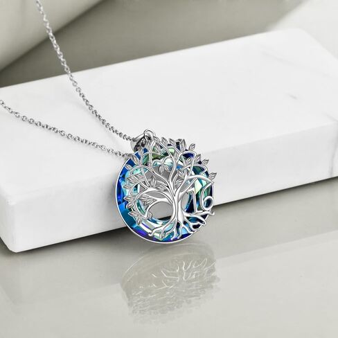 16th 18th 30th 40th 50th 60th 70th 80th 90th 100th Birthday Gifts Necklace for Women Sterling Silver Tree of Life Necklace with Blue Crystal Mothers Day Christmas Jewelry Gifts for Mother Women Wife in Saudi Arabia