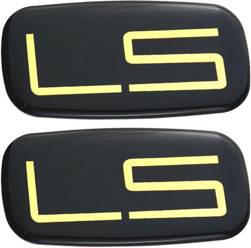2pcs راتنجات الإيبوكسي LS شارة الشارة ملصق ملصق متوافق مع 99-07 Silverado Suburban (Chrome/Black) in Kuwait