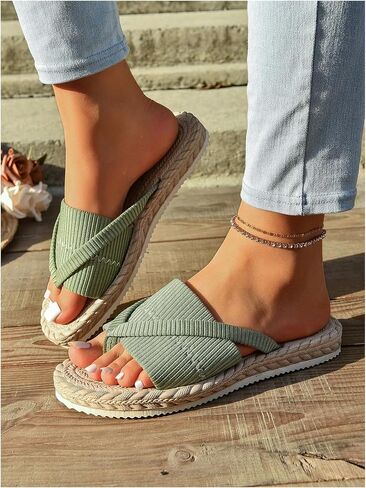 Gorglitter Women's Open Toe Thong Thong Sundals Summer Beach Flop Flops Trendy 2025 Slide Sandals in Saudi Arabia