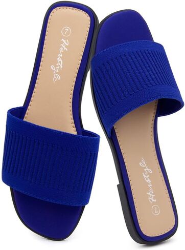 Hordyle Women's Contens Flat Sandals 2025-صندل الأزياء غير الرسمي مع رغوة الذاكرة ، وشرائح فرقة فردية ذات إصبع القدم في الصيف والسفر والراحة اليومية in Kuwait