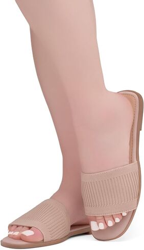 Hordyle Women's Contens Flat Sandals 2025-صندل الأزياء غير الرسمي مع رغوة الذاكرة ، وشرائح فرقة فردية ذات إصبع القدم في الصيف والسفر والراحة اليومية in Kuwait
