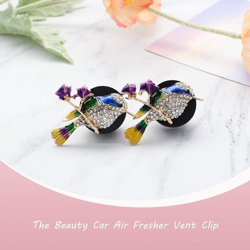 الطائر الطنان هواء التهوية Clips Car Care ، 2pcs bling pling cute bird dusfuser لديكور السيارات ، والملحقات الزرقاء للنساء in Saudi Arabia