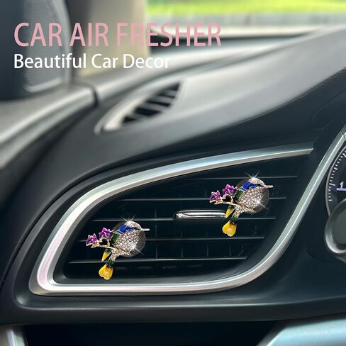 الطائر الطنان هواء التهوية Clips Car Care ، 2pcs bling pling cute bird dusfuser لديكور السيارات ، والملحقات الزرقاء للنساء in Saudi Arabia