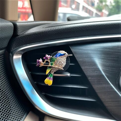 الطائر الطنان هواء التهوية Clips Car Care ، 2pcs bling pling cute bird dusfuser لديكور السيارات ، والملحقات الزرقاء للنساء in Saudi Arabia