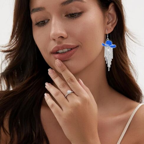 WCRAZYE 3PCS Western Boots Earrings Necklace Sets for Women Bohemian Cowgirl Cowboy Rodeo Hat Earrings Rhinestone Western Boots Necklace in Saudi Arabia