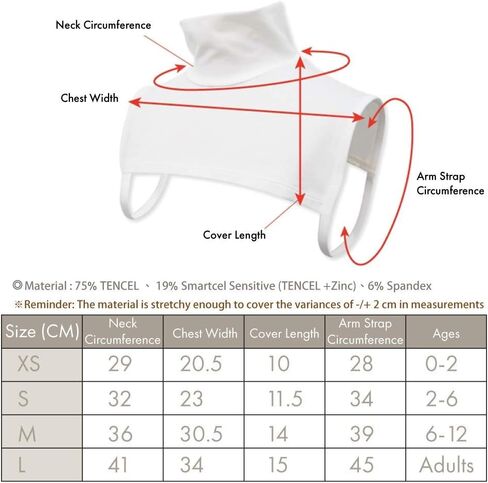 Zinc-Infused Neck and Shoulder Wraps Bandage for Kids and Adults with Eczema - Wet Wrap Therapy (Large) in Kuwait