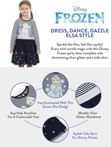 Disney Frozen Party Dress | Elsa Dress | Princess Dresses for Girls| Sizes 24M to 10 | Official Frozen Merchandise in Saudi Arabia