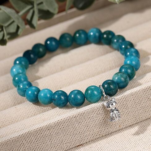 أساور الكلاب الفضية الفضية الاسترليني للنساء للنساء 8 ملم الحجر الطبيعي أساور استرخاء الحيوانات الأليفة للنساء in Kuwait