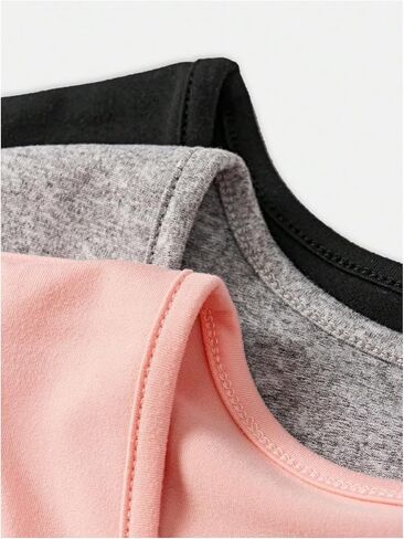 Girl's 3 Packs Bowknot Cute T Shirt Scoop Neck Short Sleeve Fitted Summer Tops Basic Tees in Saudi Arabia