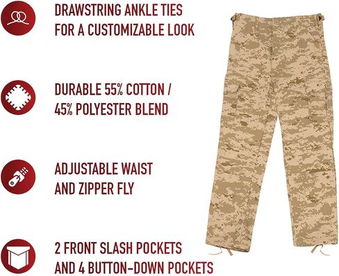 Rothco Kids Bdu Pants - Desert Digital Camo, Large (14-16) Size in Kuwait
