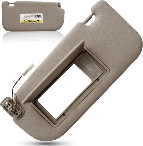 Sun Visor with Mirror Fit for KIA SPORTAGE 2.0L & 2.7L 2005-2010 Replace 85201 1F210LX, 85201-1F201LX, 85201-1F201-LX (Left Driver Beige(with Light)) in Kuwait