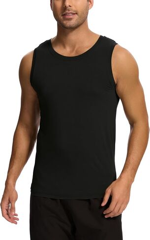 Bamboo Viscose Mens Tank Top, Casual Sleeveless Undershirt, Quick Dry Lightweight Muscle Shirts, Soft Men's Pajama Tops in Saudi Arabia