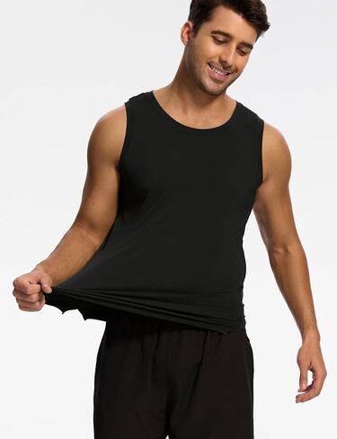 Bamboo Viscose Mens Tank Top, Casual Sleeveless Undershirt, Quick Dry Lightweight Muscle Shirts, Soft Men's Pajama Tops in Saudi Arabia