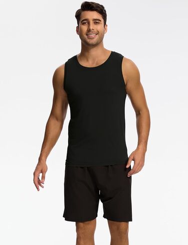 Bamboo Viscose Mens Tank Top, Casual Sleeveless Undershirt, Quick Dry Lightweight Muscle Shirts, Soft Men's Pajama Tops in Saudi Arabia
