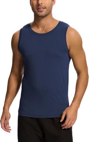Bamboo Viscose Mens Tank Top, Casual Sleeveless Undershirt, Quick Dry Lightweight Muscle Shirts, Soft Men's Pajama Tops in Saudi Arabia