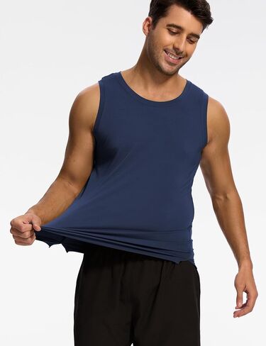 Bamboo Viscose Mens Tank Top, Casual Sleeveless Undershirt, Quick Dry Lightweight Muscle Shirts, Soft Men's Pajama Tops in Saudi Arabia