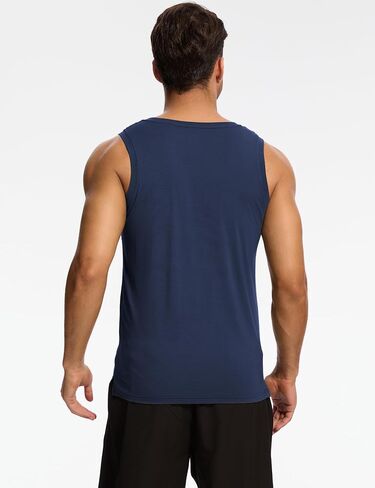 Bamboo Viscose Mens Tank Top, Casual Sleeveless Undershirt, Quick Dry Lightweight Muscle Shirts, Soft Men's Pajama Tops in Saudi Arabia