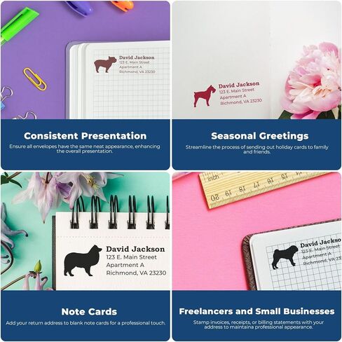 Airedale Terrier Silhouette Address Stamp Self-Inking, Easy Press and Print Stamping, Dog Stationery, Rectangular Design, Size 7/8" x 2-1/4" in Saudi Arabia
