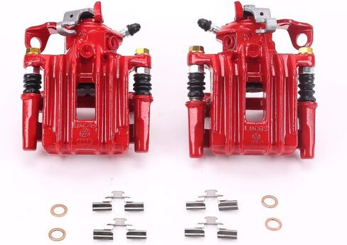 Power Stop الخلفي S2570 زوج من الفرجار المطلي بالمسحوق الأحمر عالي الإيقاع in Saudi Arabia