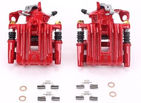 Power Stop الخلفي S2570 زوج من الفرجار المطلي بالمسحوق الأحمر عالي الإيقاع in Saudi Arabia