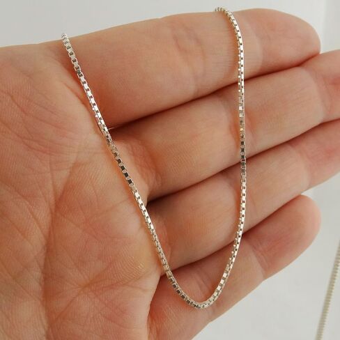 FashionJunkie4Life Extra Long Sterling Silver 1.2mm Box Chain Necklace - 26 "، 32" ، 34 "، 38" in Kuwait