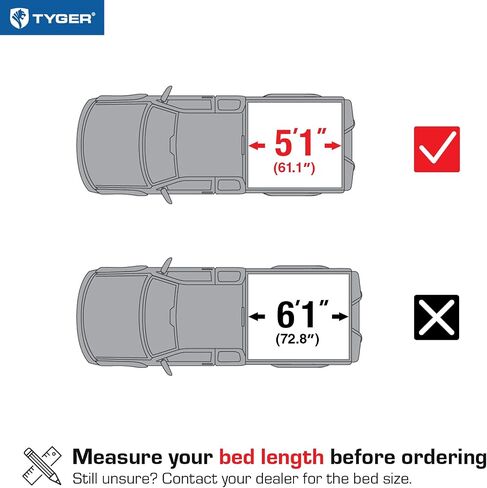 Tyger Auto T1 Soft Roll-up Truck Bed Tonneau Cover Compatible with 2023-2025 Chevy Colorado GMC Canyon | 5'1" (61") Bed | TG-BC1C9206 in Saudi Arabia