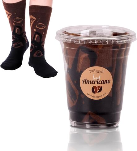 Pop Craze - Coffee Socks 1 أو 2 زوجين - حجم واحد يناسب أكثر. جوارب القهوة الجدة هدية للرجال والنساء. هدية عيد الأب in Kuwait