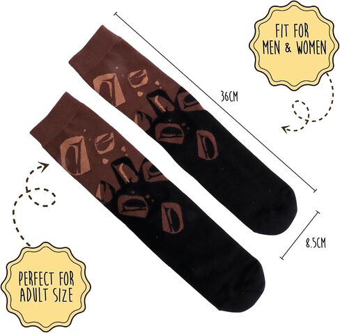 Pop Craze - Coffee Socks 1 أو 2 زوجين - حجم واحد يناسب أكثر. جوارب القهوة الجدة هدية للرجال والنساء. هدية عيد الأب in Kuwait