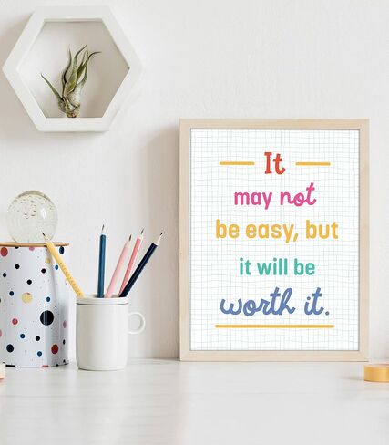 Carson Dellosa 12-Piece Growth Mindset 8.5"x 11" Positive Quote Wall Poster Set, Motivational Posters for Classroom Bulletin Board, Inspirational Wall Decor, Classroom Decoration (Mini Posters) in Saudi Arabia