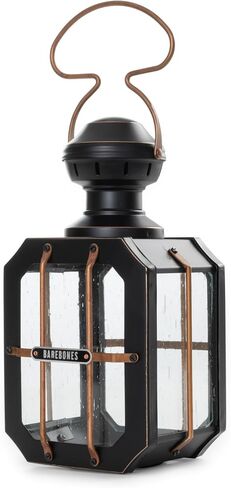 Barebones Box Candle Candle Lantern - فانوس الفولاذ والزجاج عتيقة للاستخدام الداخلي والخارجي - الأبواب المغناطيسية ، مقبض معلق ونوافذ قابلة للاستبدال للفناء ، حديقة وأجواء منزلية (شمعة غير متضمنة) in Saudi Arabia