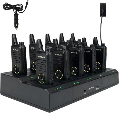 Retevis RT22S 2 Way Radios Walkie Talkies Long Range,Two Way Radios Rechargeable with Earpiece and Mic,Channel Display,Hands Free,for Healthcare Church School Retail Restaurant Automotive(10 Pack) in Saudi Arabia
